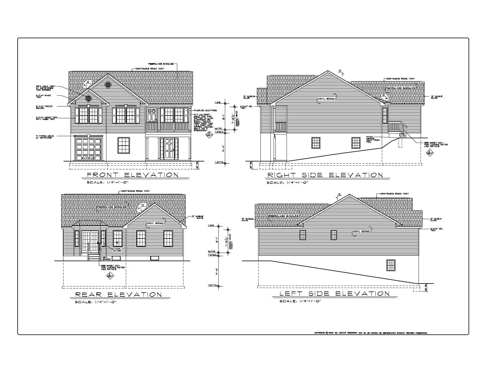 Architectural elevations for 25 Fairview Ave in Sewell.